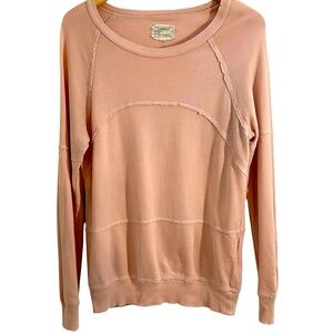 Current/Elliott Size 2 Medium Coral Rose Pink The Lunar Seamed Sweatshirt